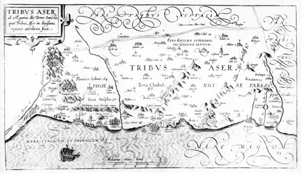 Mapa kmene Asher, 1590